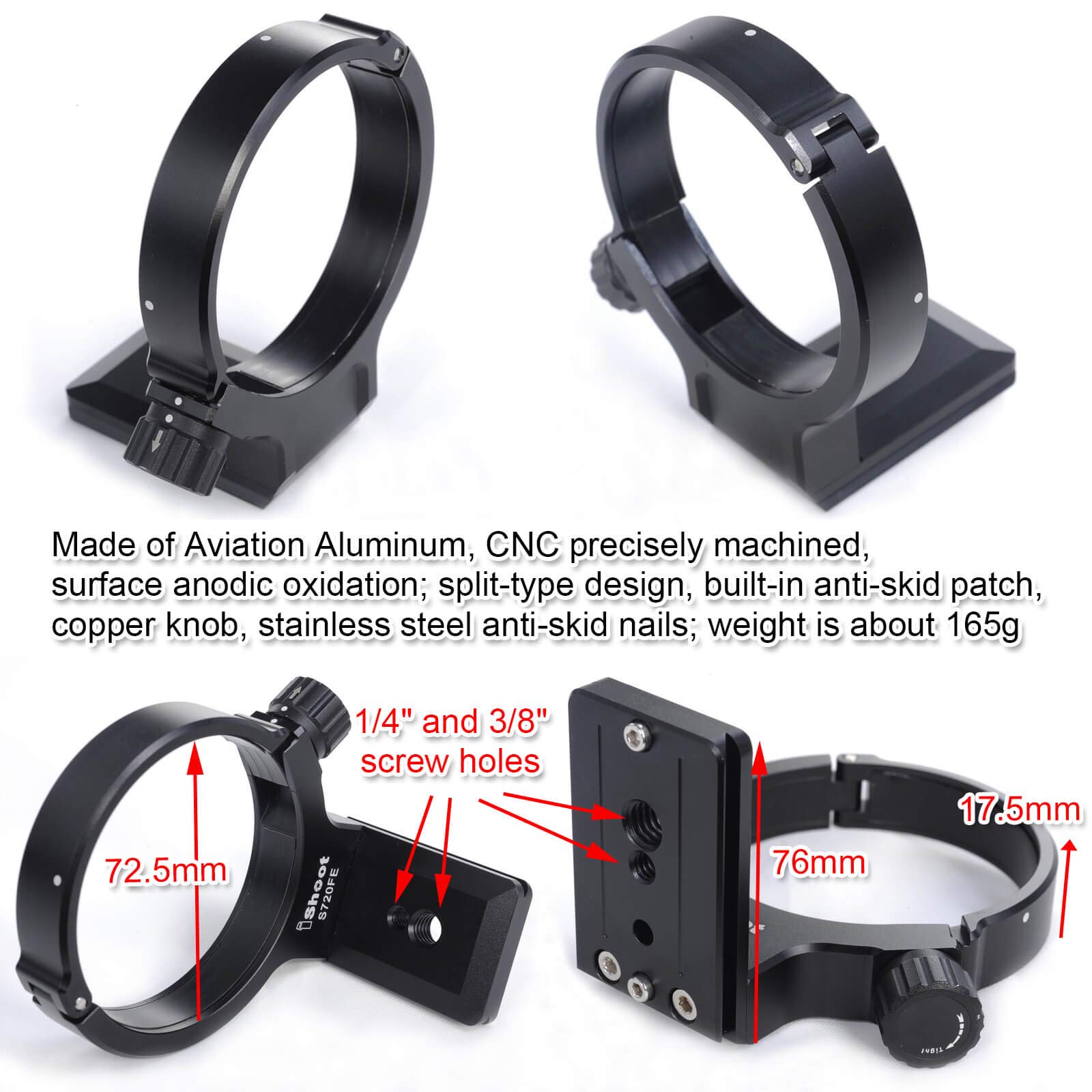 Metal Lens Collar Tripod Mount Ring for Sony FE 70-200mm f/4 G OSS SEL70200G - Arca-Swiss Compatible Quick Release Plate | DSLR Camera Support Bracket | Perfect for Wildlife, Sports & Landscape Photography