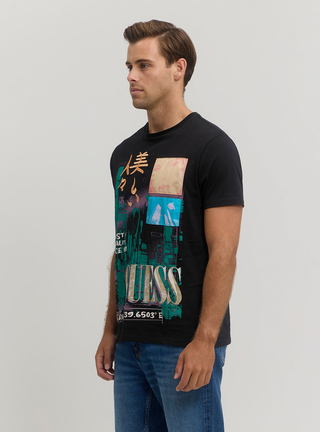 Eco-Friendly Black 'Rise in the East' Graphic T-Shirt for Men - Casual Wear, Street Fashion & Asian Culture Apparel