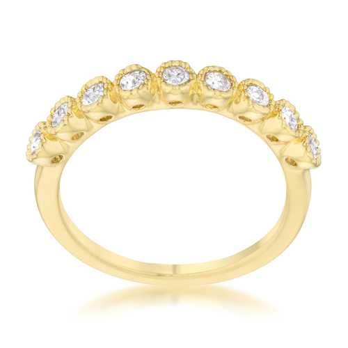 0.27ct CZ 14k Gold Delicate Wedding Band Ring - Elegant Stackable Ring for Women, Perfect for Engagement, Anniversary & Everyday Wear