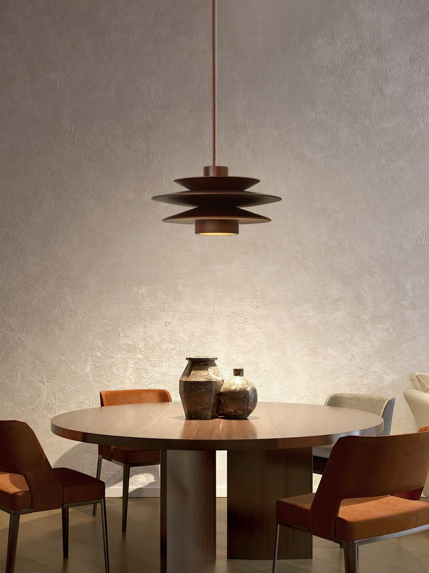 Handmade Cascade Wooden Disc Pendant Light - Natural Boho Ceiling Lamp for Living Room, Bedroom & Dining Room Decor - Perfect for Modern Farmhouse, Rustic & Scandinavian Style Homes