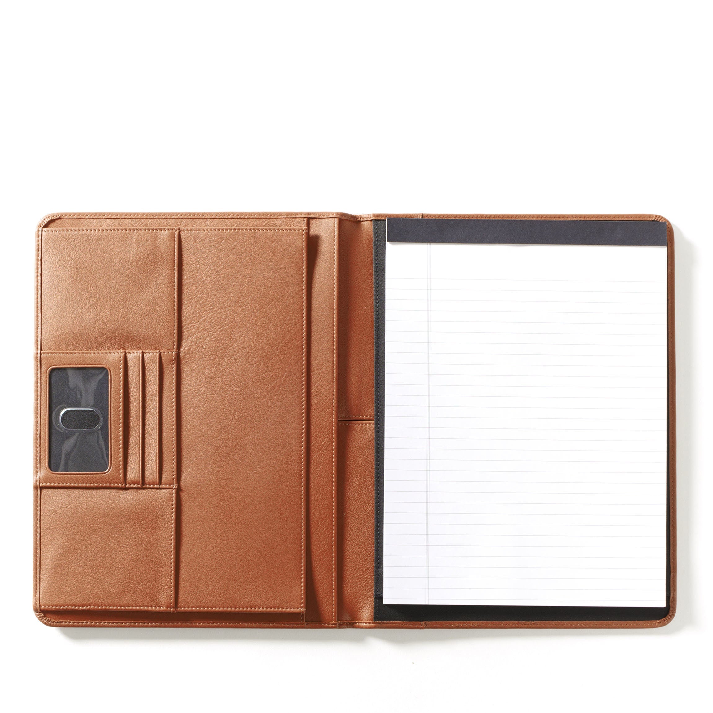 Premium Genuine Leather Cognac Color Folio Cover - Perfect for Business Meetings, Office Use & Professional Presentations