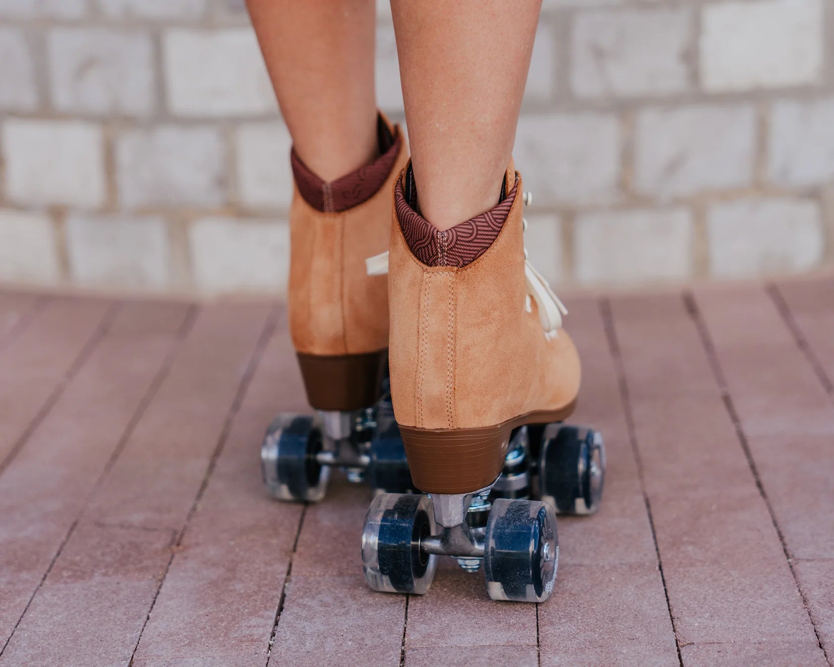 Chuffed Skates Wanderer Roller Skates - Premium Caramel-Colored Quad Roller Skates for Women | Perfect for Outdoor Skating, Rink Dancing & Retro Fashion