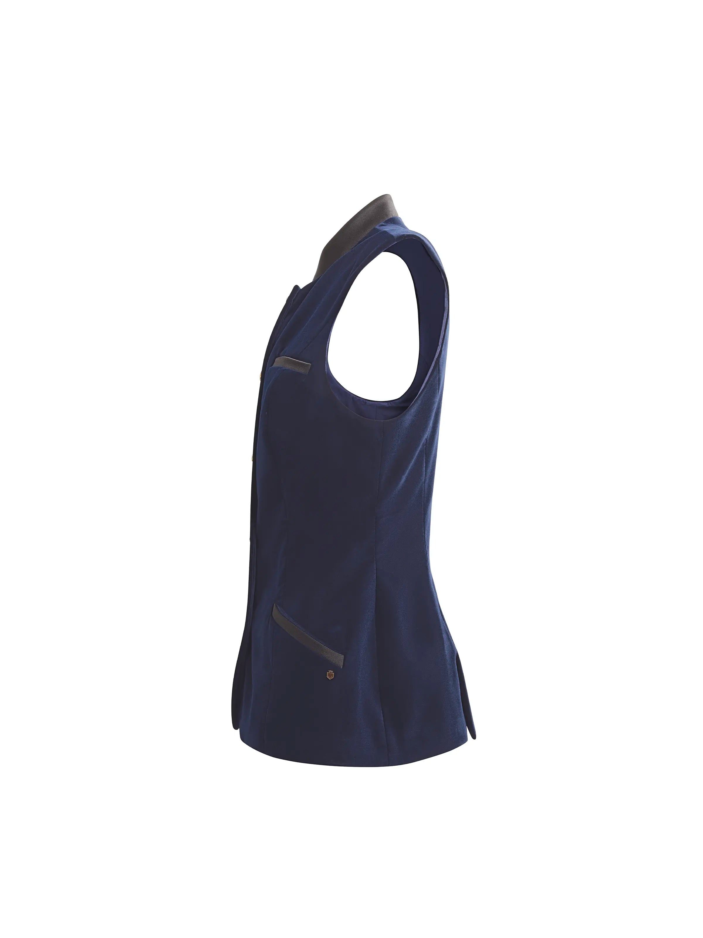 Madeline Gilet Navy Velvet Women's Fashion Vest - Perfect for Fall Layering, Office Wear & Casual Outfits