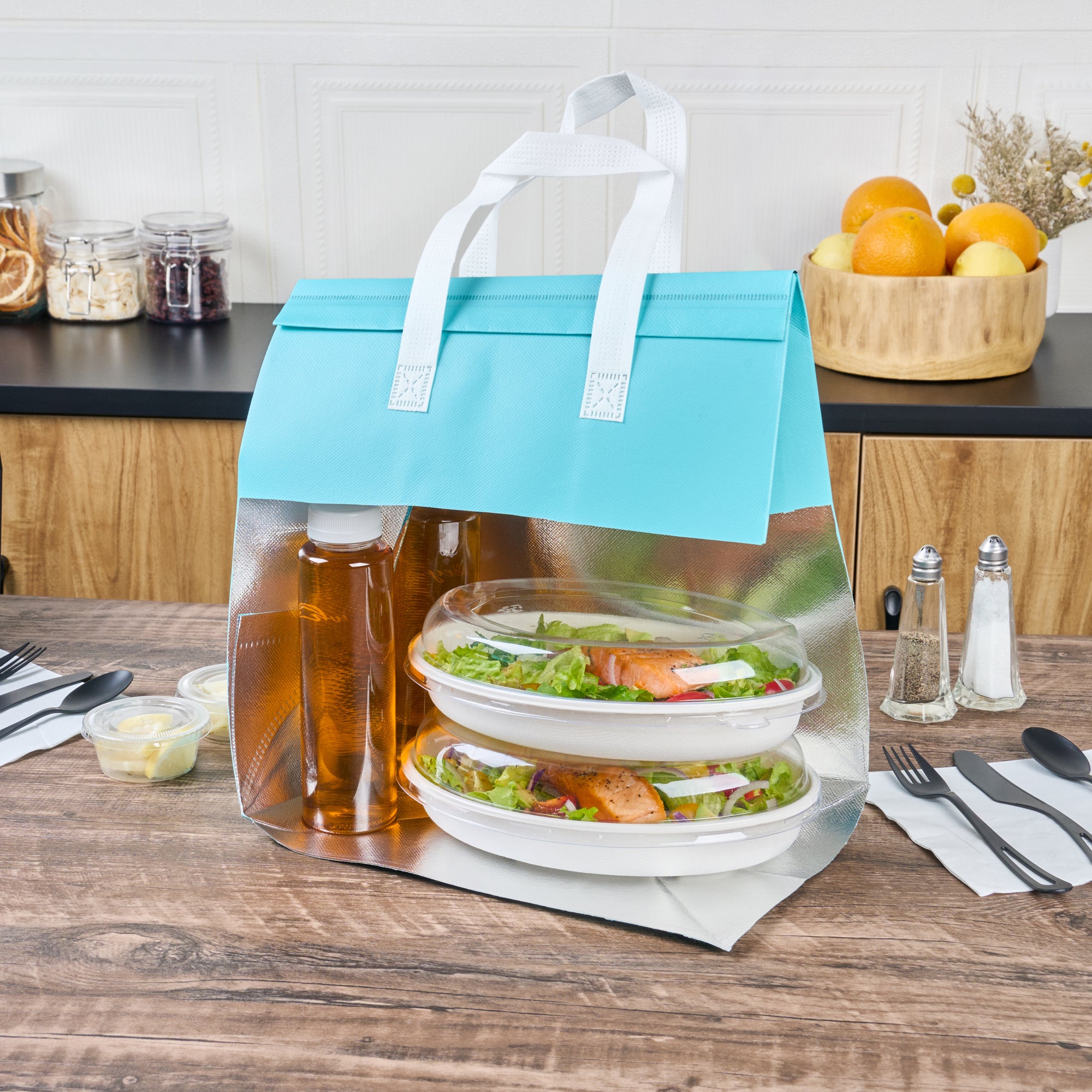 Premium Insulated Take Out Bags - Tamper Evident Food Delivery Bags (11 3/4