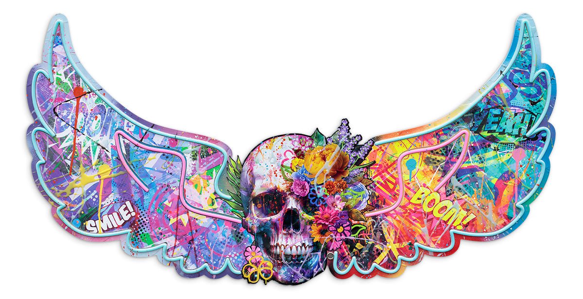 Afterlife Skull with Wings - Original Gothic Home Decor for Halloween & Dark Aesthetic Room Design