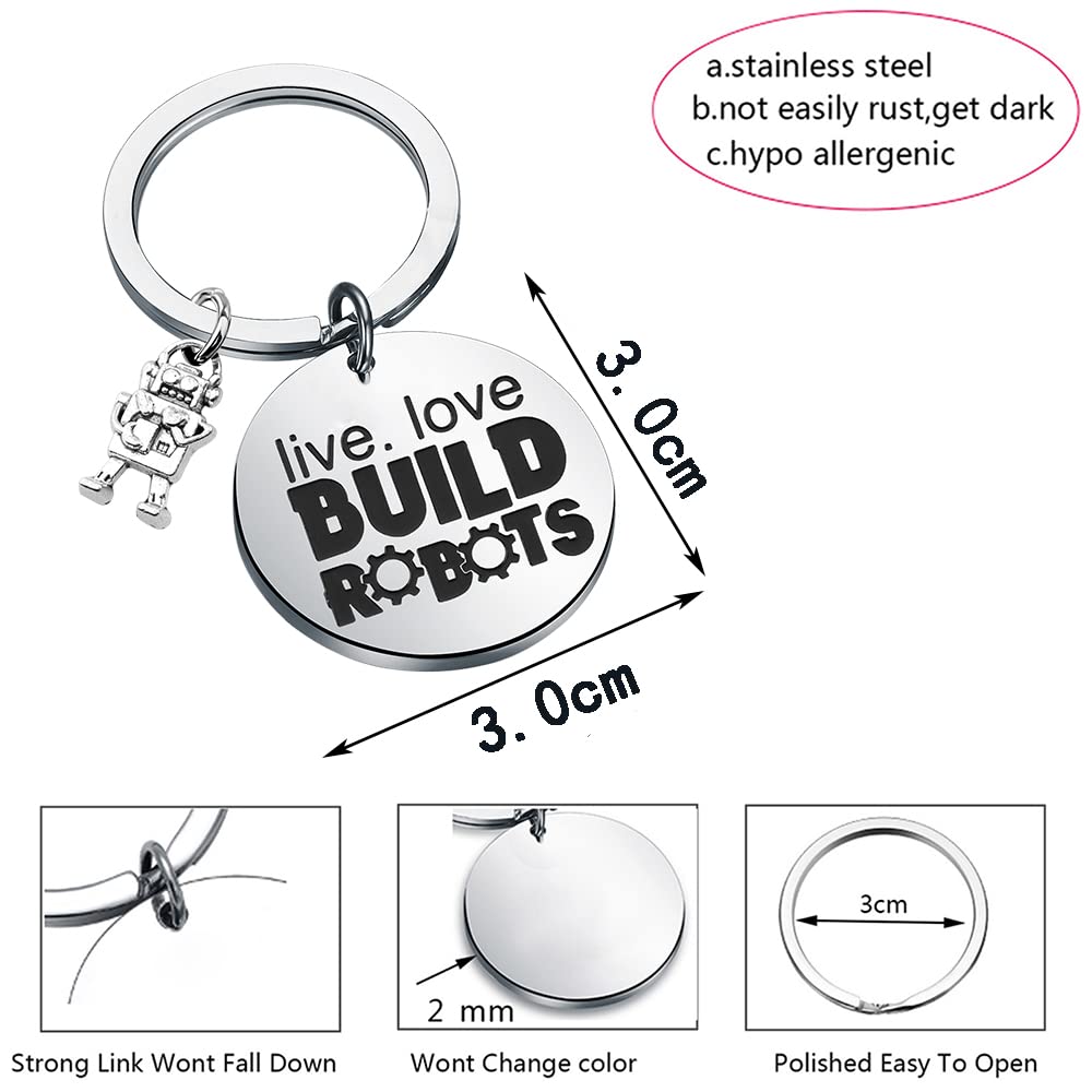 TGBJE Robotics Team Thank You Gift - Live Love Build Robots Keychain for Robot Lovers & Engineers | Perfect for STEM Students, Robotics Competitions & Tech Enthusiasts