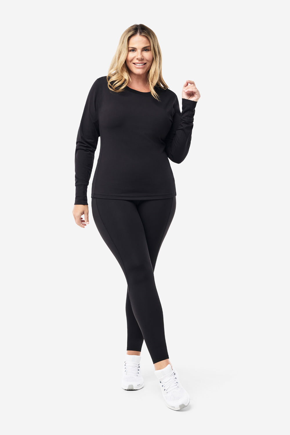 Long Sleeve Base Layer Top for Men & Women - Moisture Wicking Thermal Shirt in Black | Perfect for Hiking, Running & Cold Weather Activities