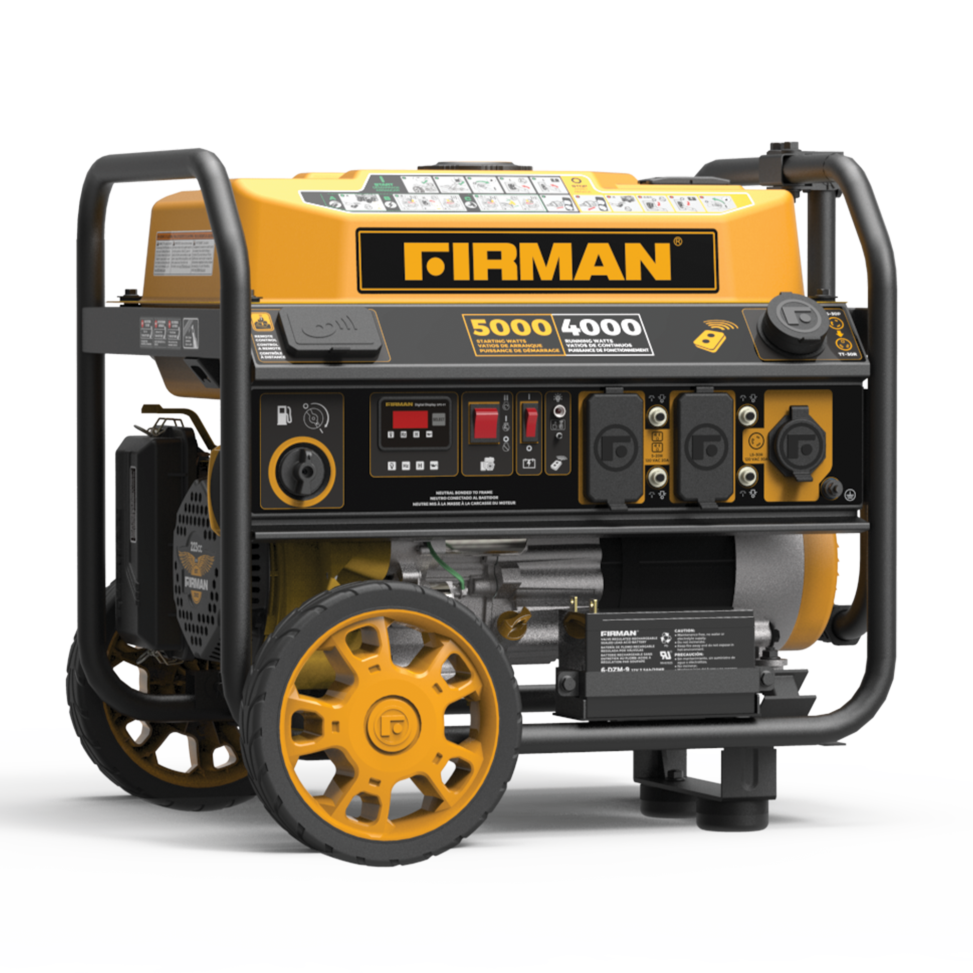 5000W Portable Gas Generator with Remote Start - 120V Quiet Inverter for Camping, RV & Emergency Power Backup