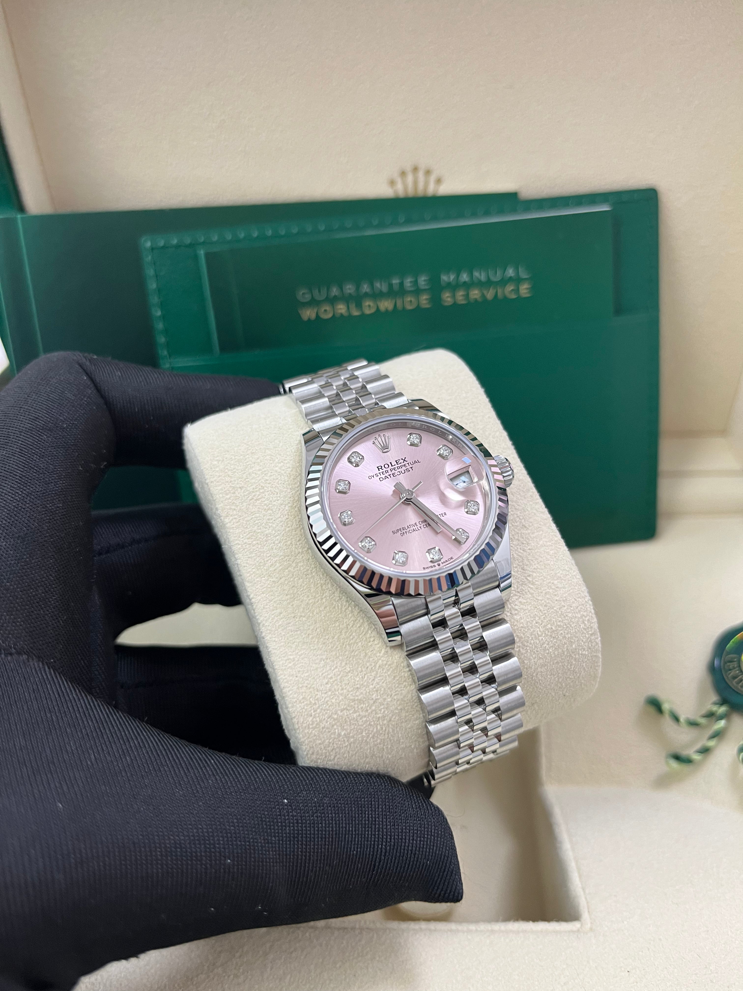 Rolex Datejust 31mm Women's Watch - Fluted Bezel, Pink Diamond Dial, Jubilee Bracelet (Model 278274) | Luxury Timepiece for Special Occasions, Business Meetings & Gift Giving