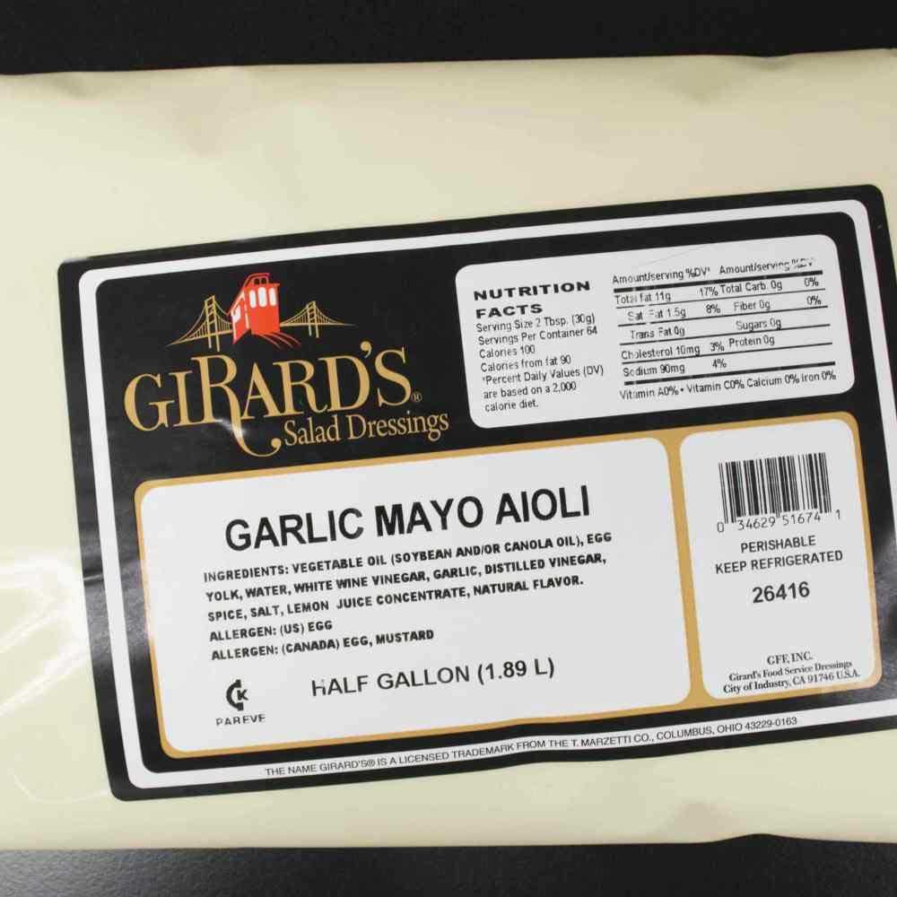 Girard's Garlic Mayo Aioli Sauce - Bulk 5 Gallon (4/Case) | Restaurant-Grade Condiment for Sandwiches, Burgers & Dips