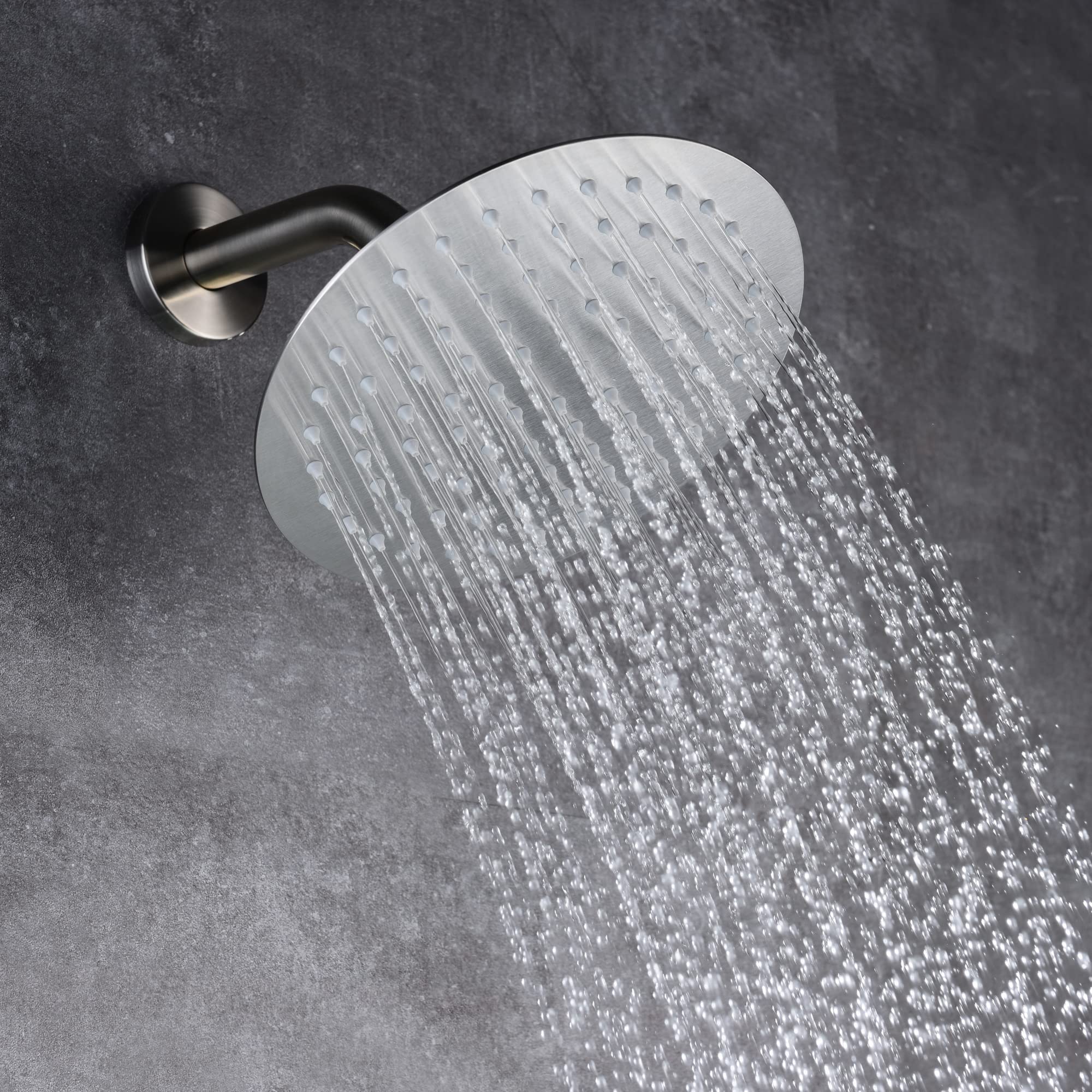 High-Pressure 8 Inch Rain Shower Head with Brushed Nickel Tub and Shower Faucet Set - Includes Rough-in Valve & Tub Spout for Luxurious Bathroom Upgrade | Perfect for Master Bath, Spa-Like Experience & Modern Home Renovation