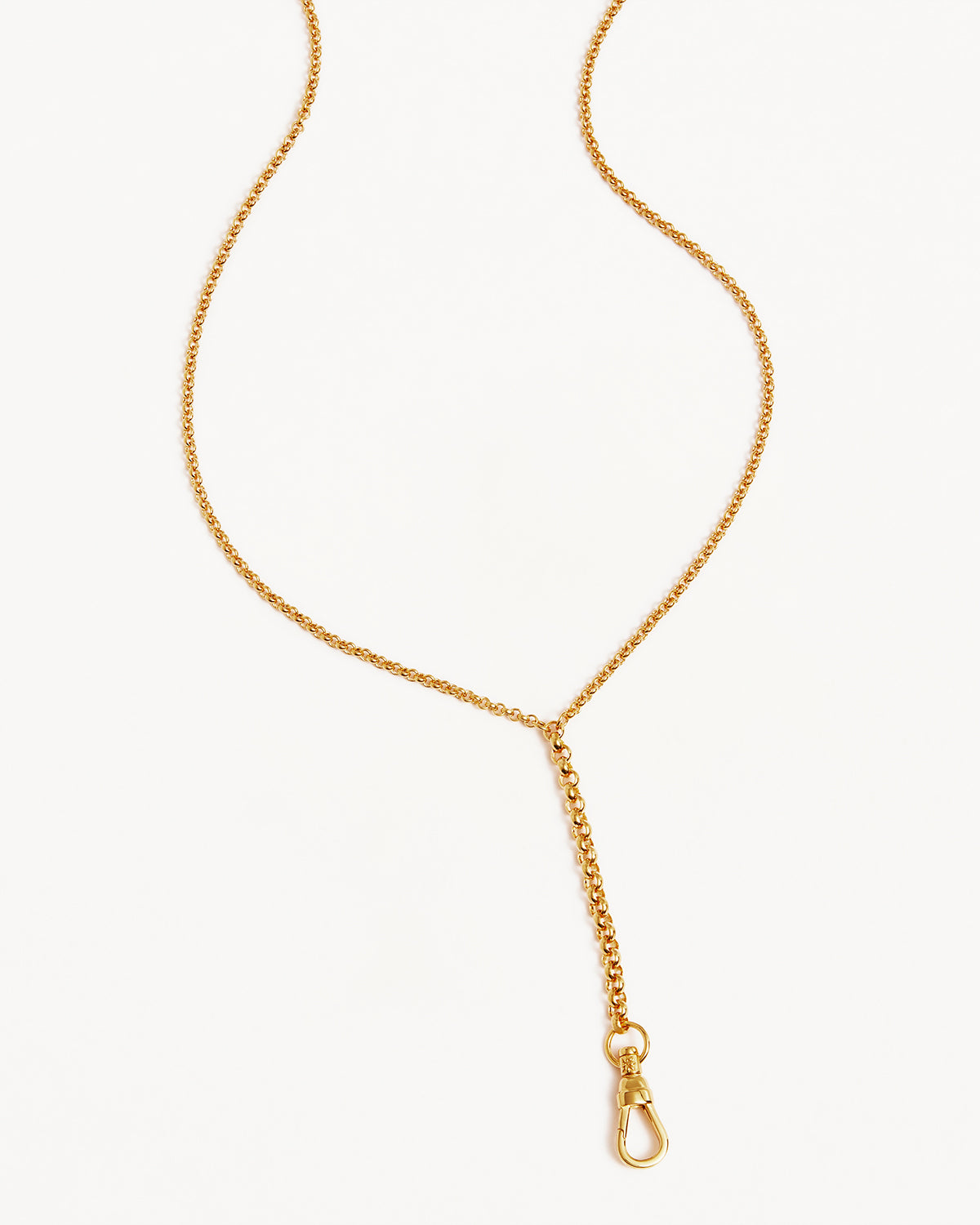 18K Gold Vermeil Your Story Albert Clasp Lariat Necklace - Elegant Layered Jewelry for Women, Perfect for Date Night & Special Occasions