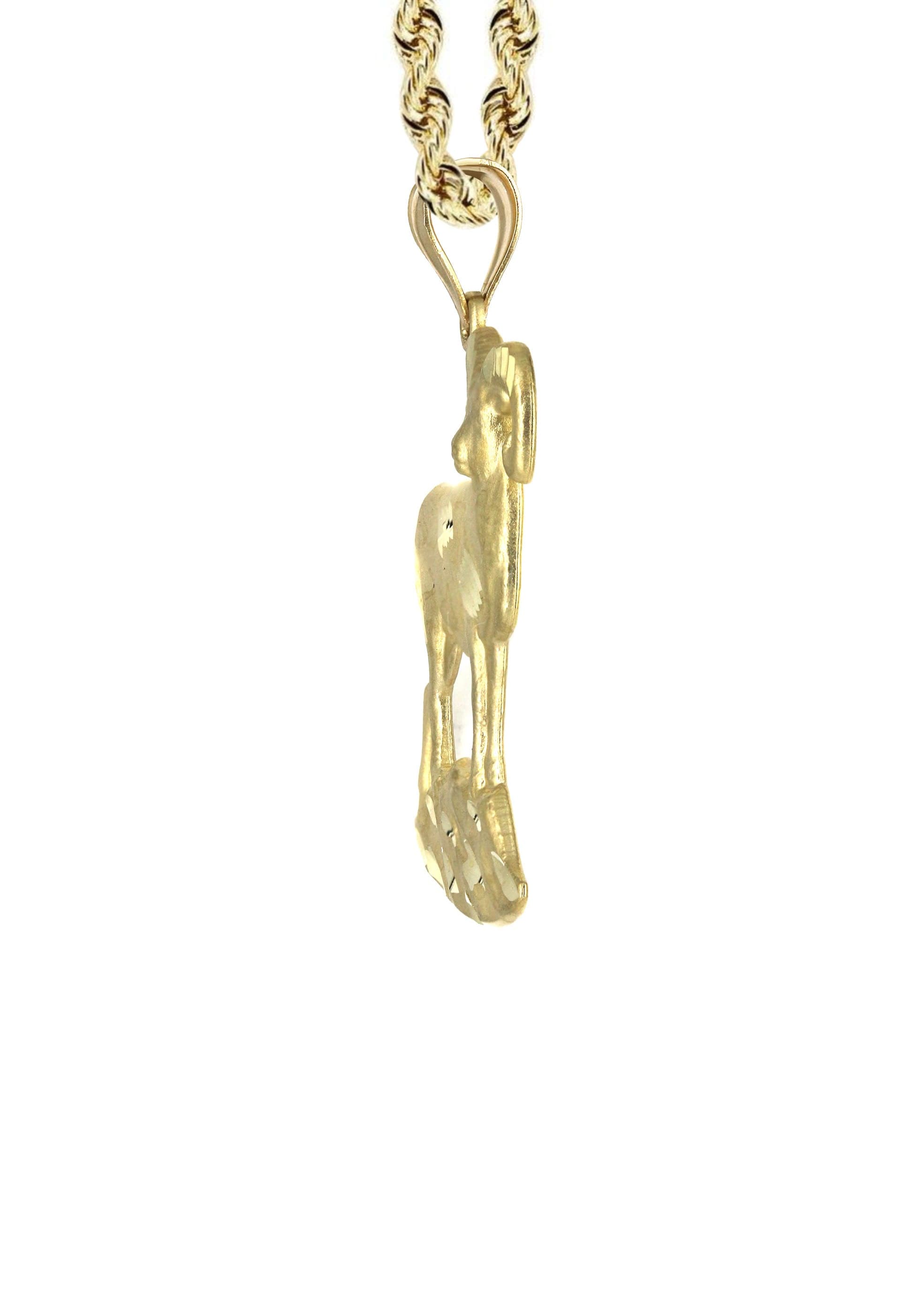 10K Yellow Gold Ram Necklace - 13.8 Grams Solid Gold Zodiac Pendant for Men & Women | Perfect for Birthday Gifts, Anniversary Presents & Spiritual Jewelry