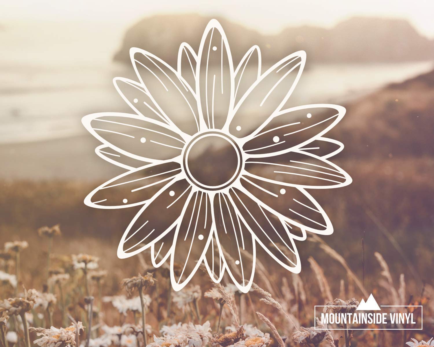 Yellow Daisy Vinyl Decal Stickers - Waterproof Flower Decals for Laptops, Water Bottles, Tumblers & Cars | Cute Aesthetic Bumper Stickers for DIY Crafts, Scrapbooking & Home Decor