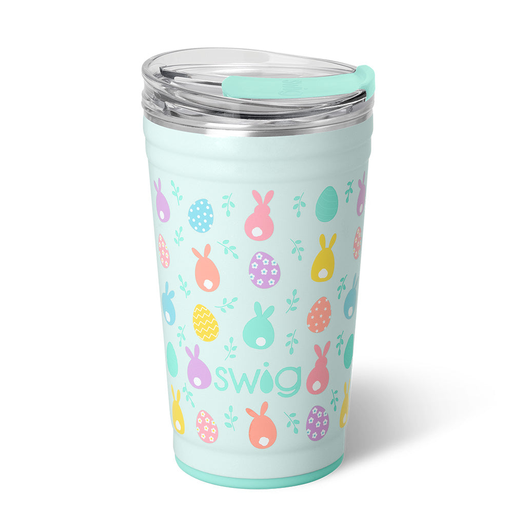 24oz Plastic Easter Egg Hunt Party Cups - Colorful Disposable Drinking Cups for Kids Easter Party, Outdoor Picnic & Spring Celebrations