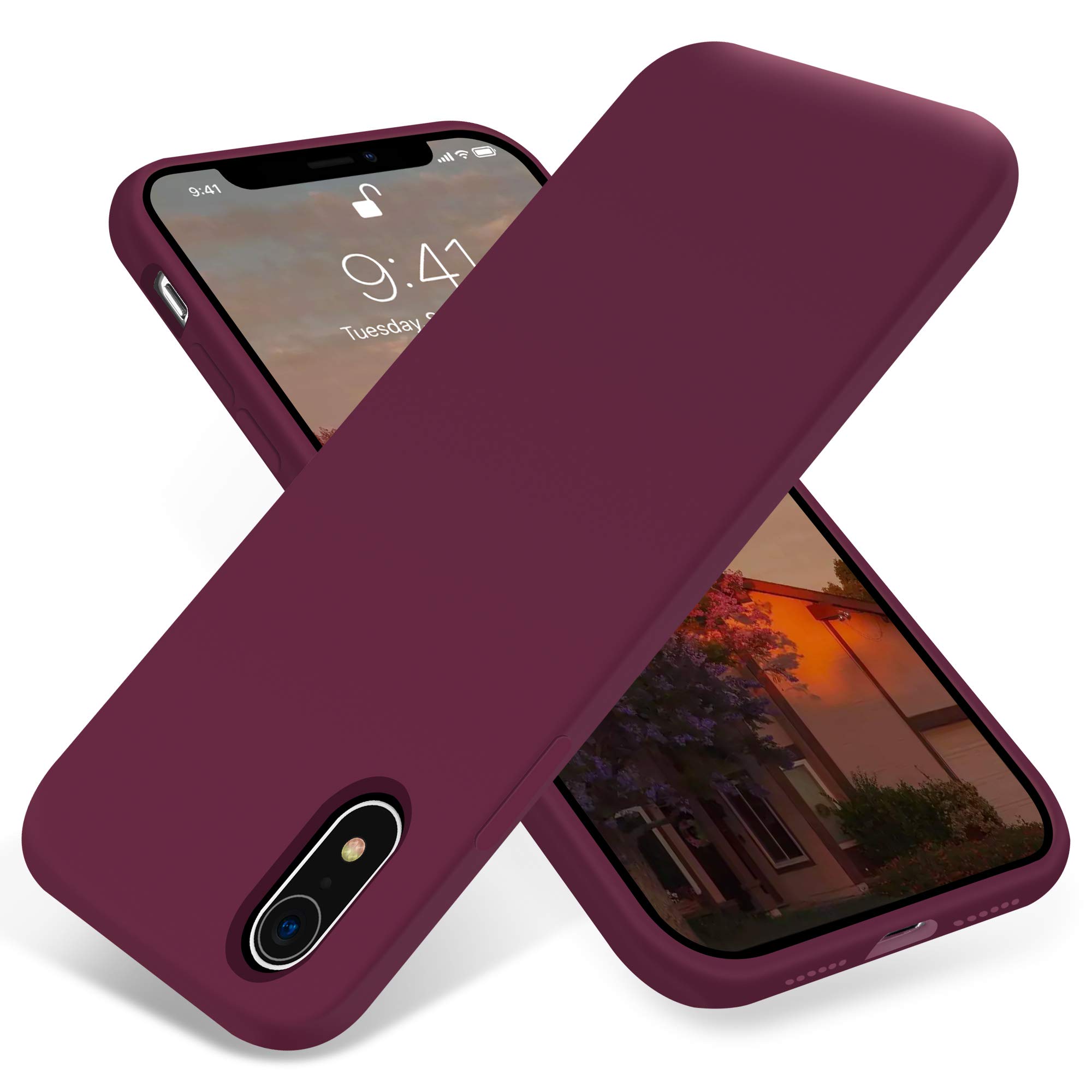Premium Shockproof Silicone Case for iPhone XR - Slim Full-Body Protective Cover with Anti-Scratch Bumper | Compatible with Apple iPhone XR (Wine Red) | Perfect for Everyday Use, Travel & Outdoor Activities