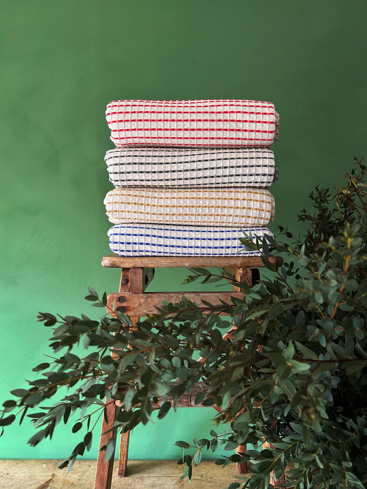 Premium Milos Check Hammam Towel - 100% Cotton Turkish Bath Towel, Mustard Yellow - Perfect for Spa, Beach, Yoga & Home Decor