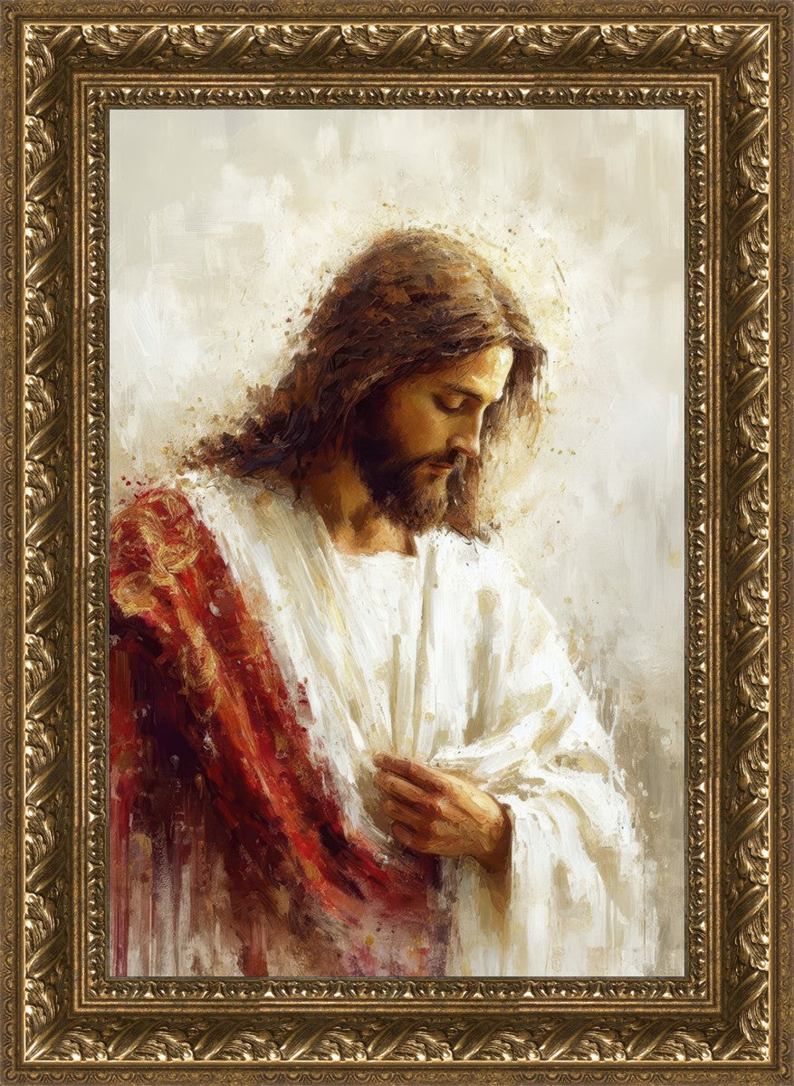 Jesus Christ in Red Robes - Religious Wall Art for Home & Church Decor - Perfect for Prayer Rooms, Sunday Schools & Christian Gifts