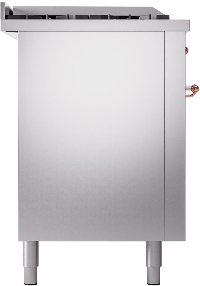 ILVE Nostalgie II 60-Inch Dual Fuel Natural Gas Range with Stainless Steel Body & Copper Trim - Professional Gas Stove for Home Kitchen | Perfect for Baking, Roasting & Gourmet Cooking (Model UP60FSNMPSSP)