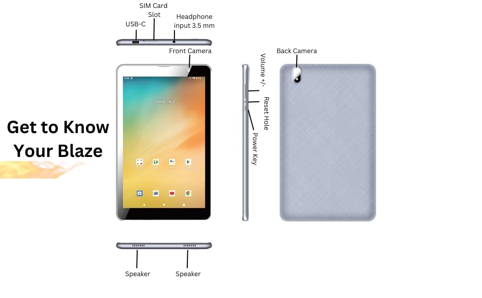 Azpen 8 Inch Unlocked LTE Android Tablet - Octa Core CPU, 3GB RAM, 32GB Storage, Dual Cameras, IPS HD Display - Compatible with T-Mobile & AT&T - Perfect for Work, Study, and Entertainment On-The-Go