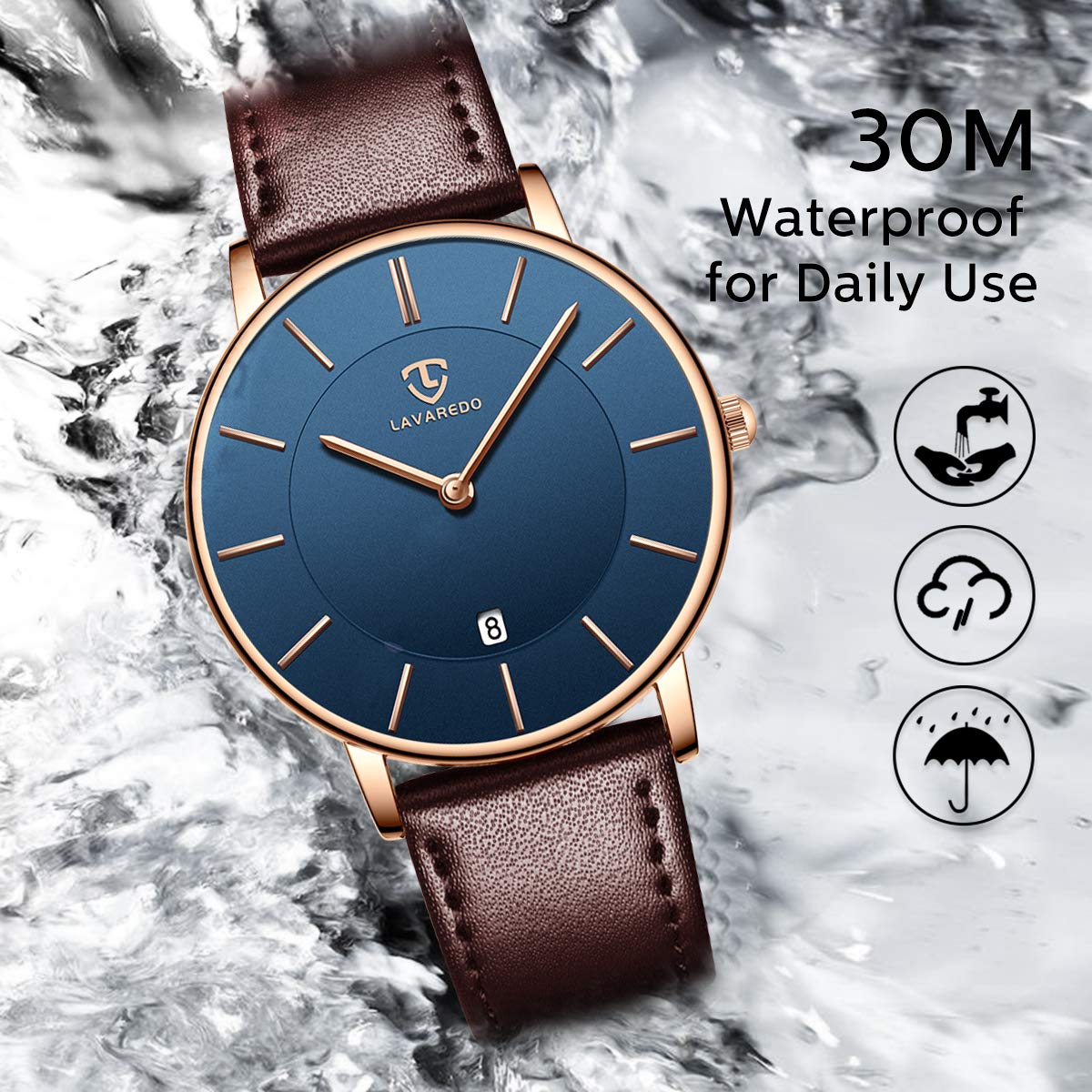 BEN NEVIS Men's Minimalist Analog Watch with Date & Leather Strap - Stylish Fashion Accessory for Business, Casual & Everyday Wear