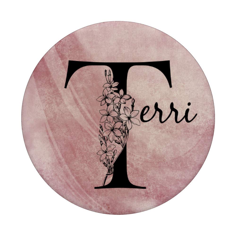 Terri Personalized Name T-Shirt - Floral Rose Pink Grunge Design for Women - Unique Custom Name Gift for Birthday, Anniversary & Special Occasions