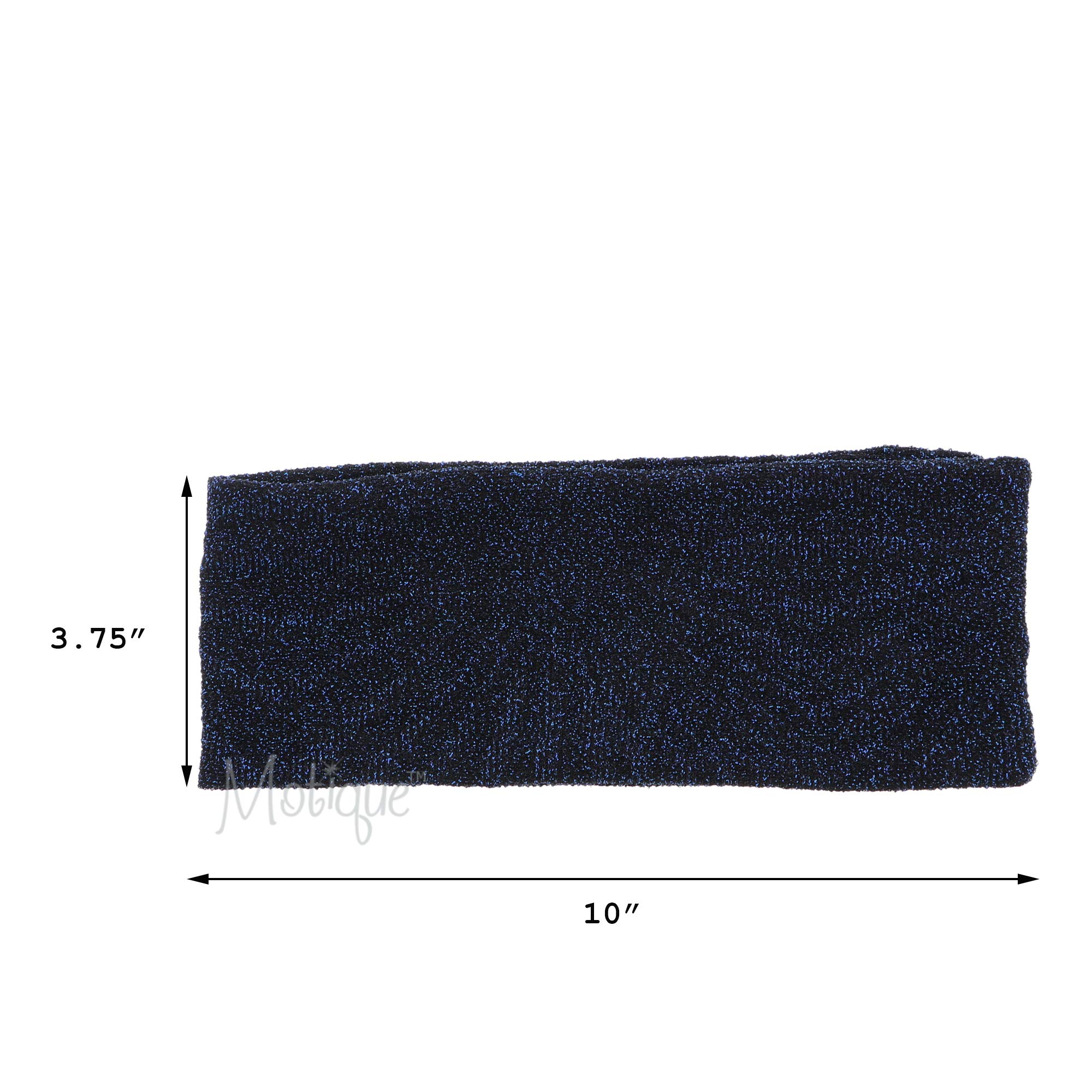 Wide Women's Headband Headwrap Sparkly Stretch Lurex Blue - Elegant Hair Accessory for Parties, Weddings & Special Occasions