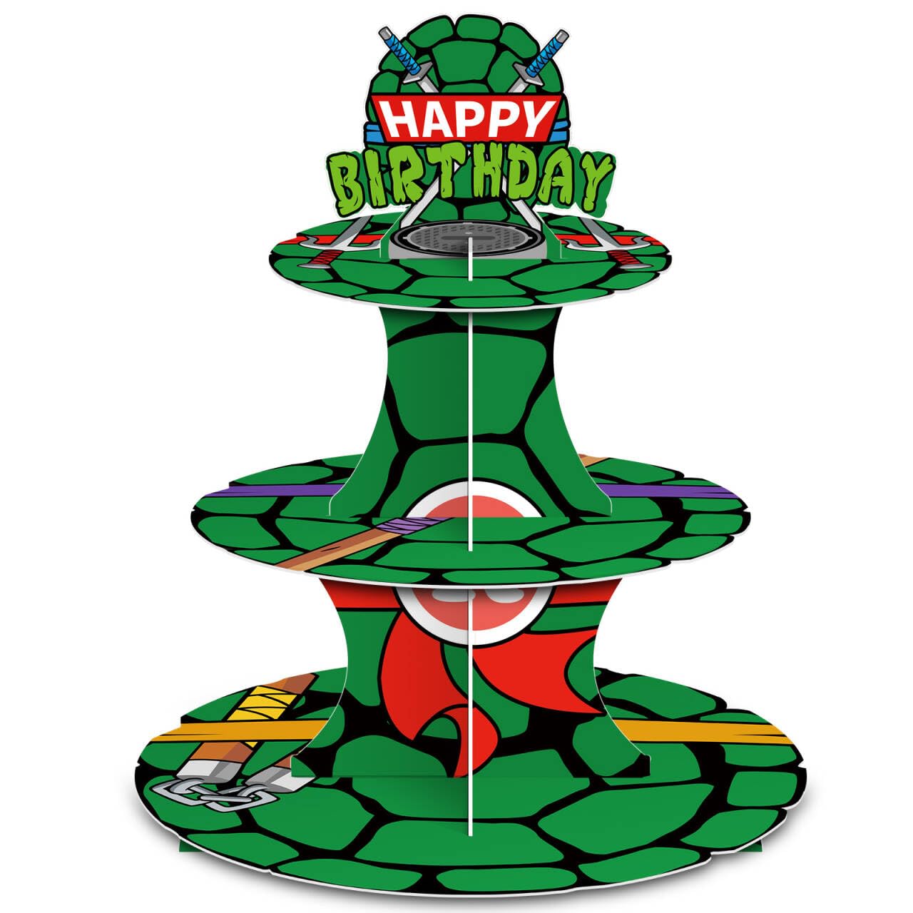 3 Tier Turtle Cupcake Stand - Frozen Themed Birthday Party Supplies, Cake Table Decoration & Cupcake Holder for Kids Birthday, Baby Shower, Wedding Dessert Display - Perfect for Frozen Themed Parties, Baby Showers & Wedding Receptions