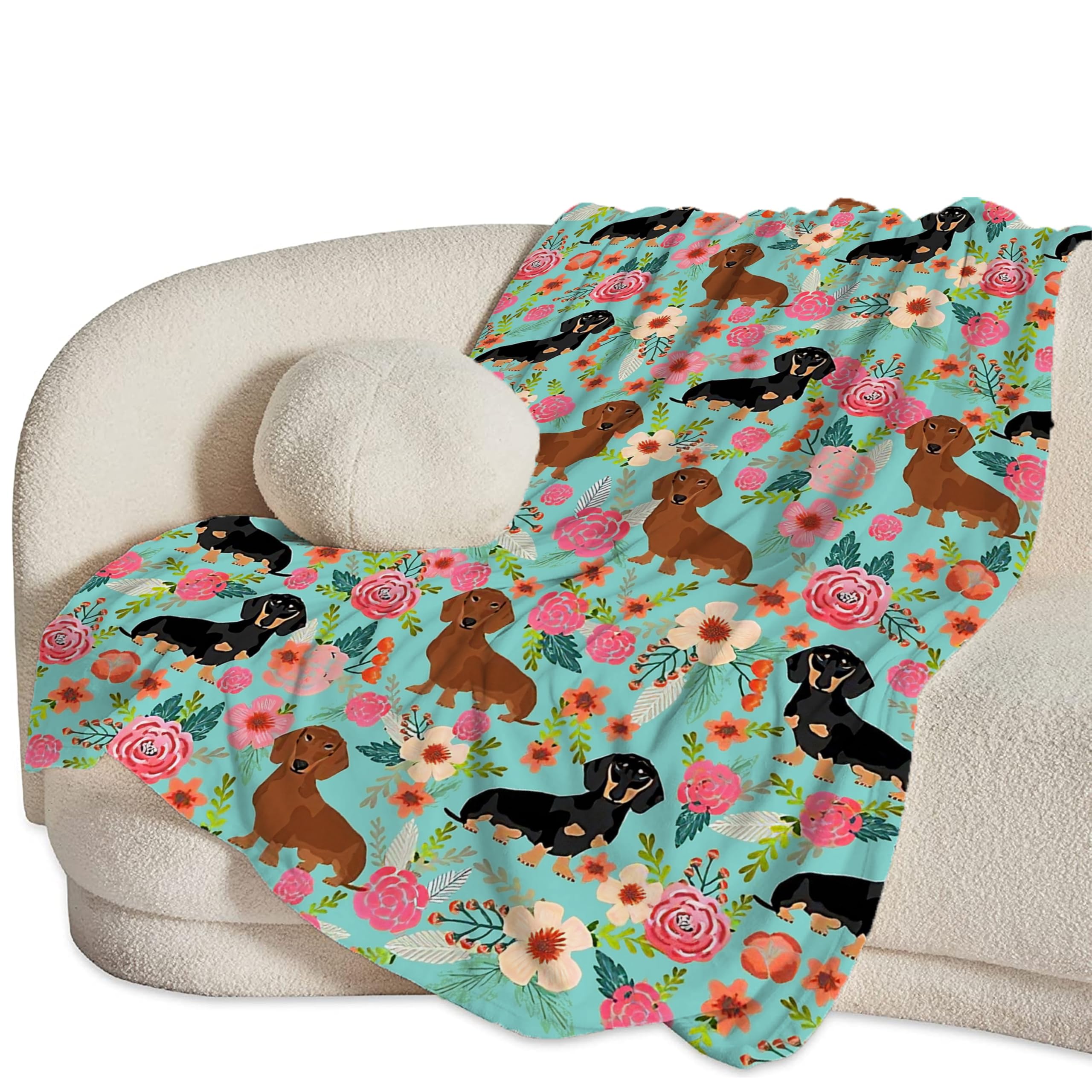Cute Dachshund Blanket - Soft Plush Fleece Throw for Sofa & Bed - 40