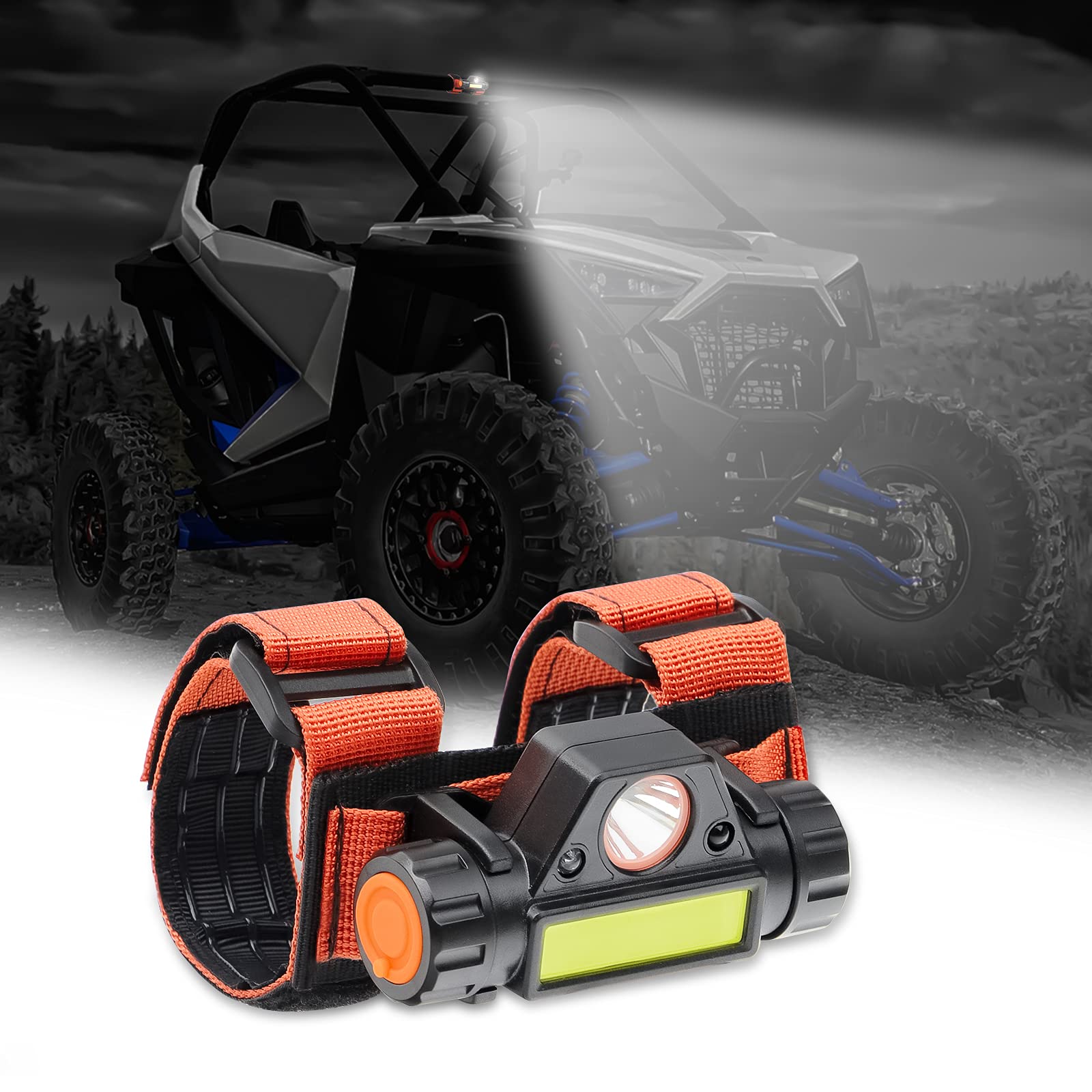 Universal Roll Bar Mount LED Light - Klutchtech Interior Dome Work Light for UTV ATV Polaris RZR Golf Cart Truck Off-Road Pickup Boat - Waterproof Sensor Light (1PC) - Perfect for Night Driving, Camping & Emergency Lighting
