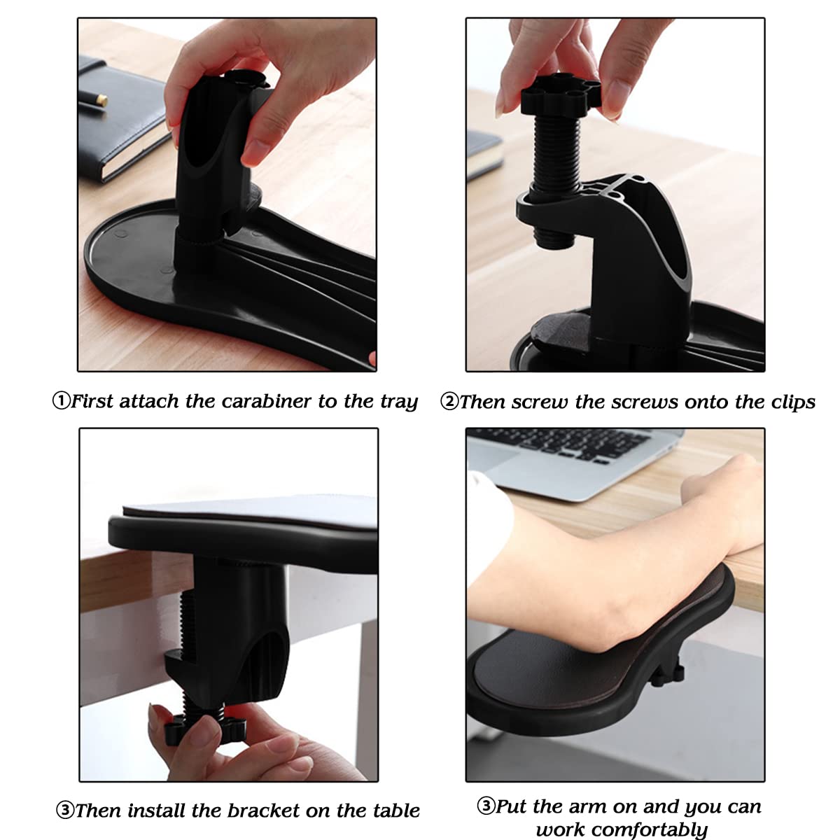 Ergonomic Keyboard and Mouse Wrist Rest Pad with Adjustable Arm Support - Comfortable Office Desk Accessories for Typing, Gaming & Computer Work