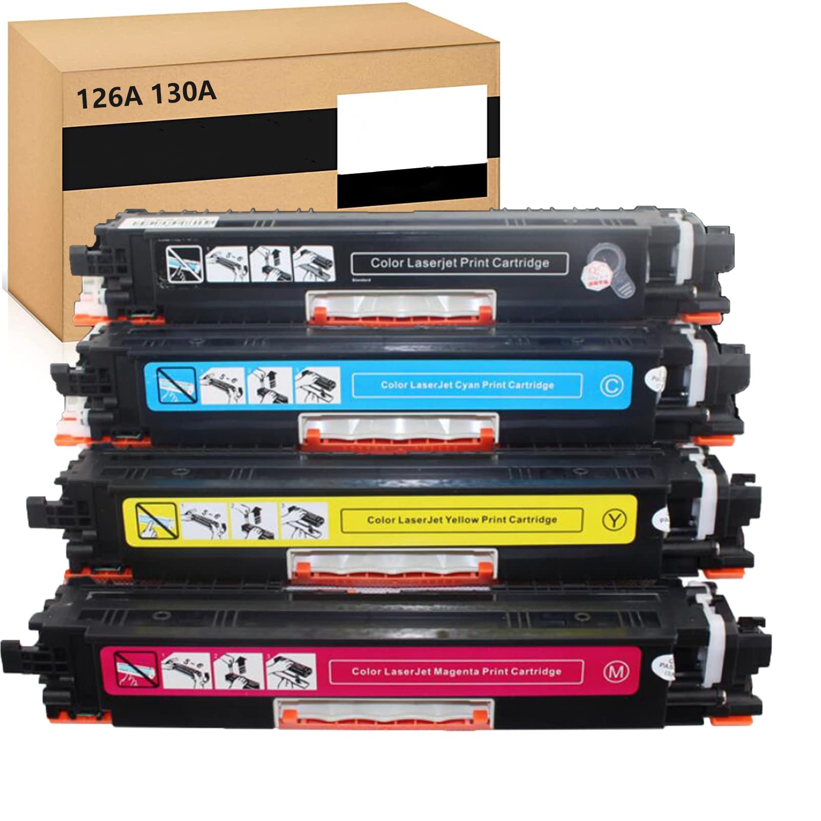 HKFJ 126A 130A CF350A Toner Cartridge for HP M177 M175 M275 Printers 4 Pack - Home & Office Use