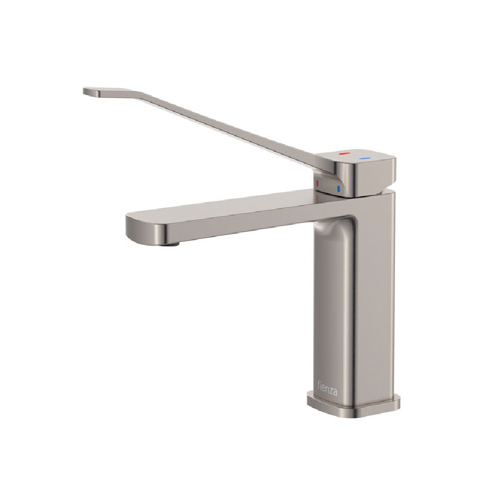 Fienza 233103DBN Tono Care Single Handle Bathroom Sink Faucet in Brushed Nickel - Perfect for Modern Vanities and Small Bathroom Spaces