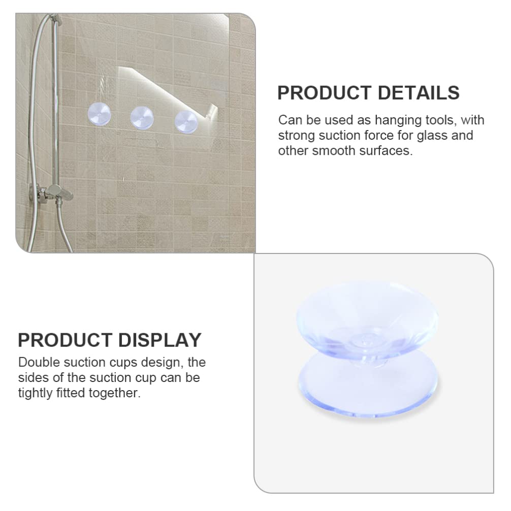 POPETPOP 50pcs Double-Sided Suction Cups - Strong Adhesive Glass Sucker Pads for Table, Window, Mirror - Ideal for Organizing Bathroom, Kitchen & Office Accessories
