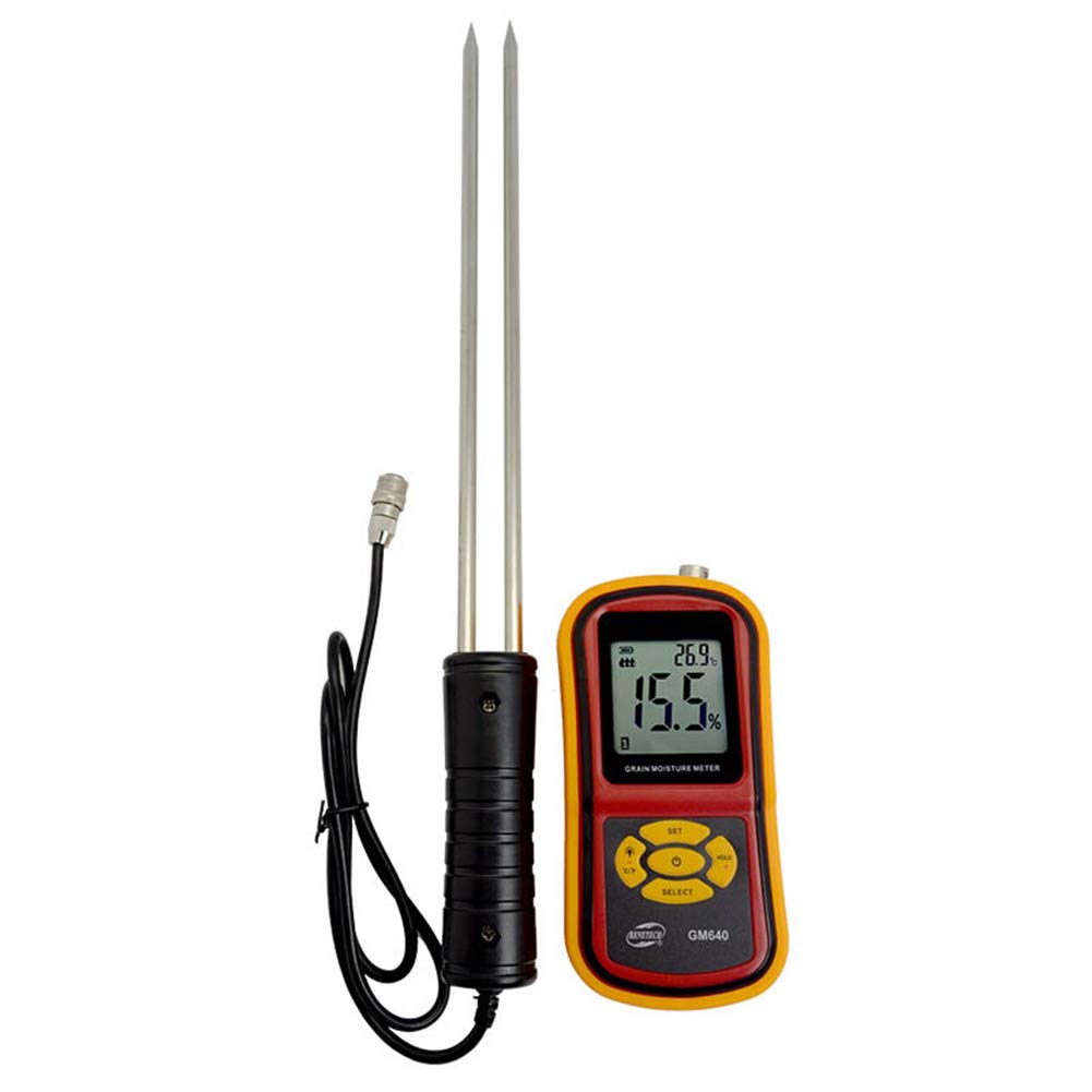Portable Digital Grain Moisture Meter - LCD Display Hygrometer for Corn, Wheat, Rice, Beans - GM640 Grain Tester with Measuring Probe | Perfect for Farmers, Agriculture & Food Storage Quality Control