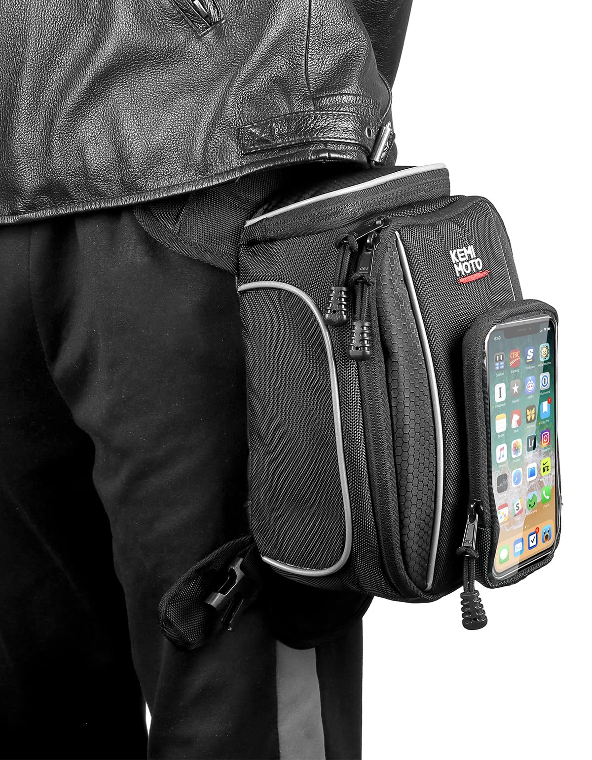 **KEMIMOTO Universal Magnetic Motorcycle Tank Bag - 6.7