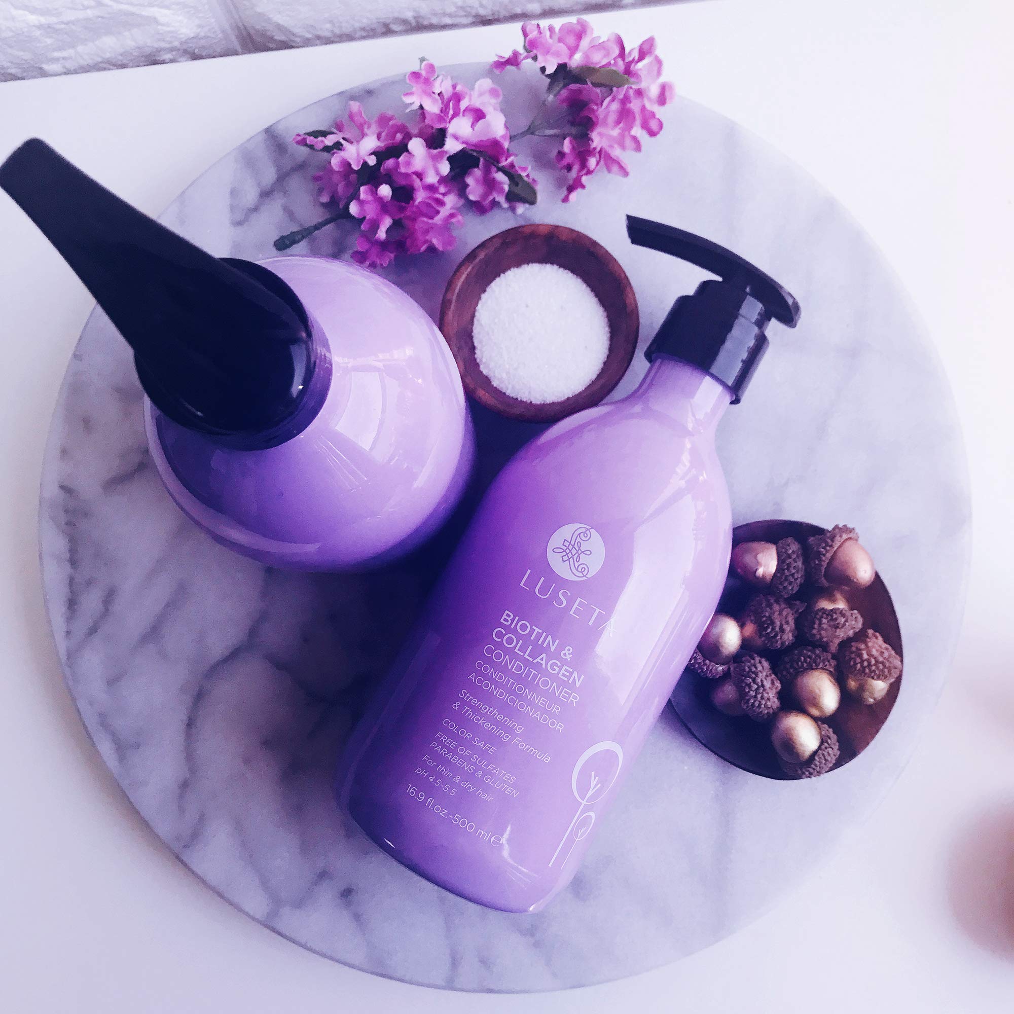 Luseta Biotin & Collagen Hair Conditioner for Hair Growth & Thickening - Argan Oil Infused to Repair Dry Damaged Hair - Sulfate Free, Paraben Free - 33.8oz for Daily Hair Care & Styling