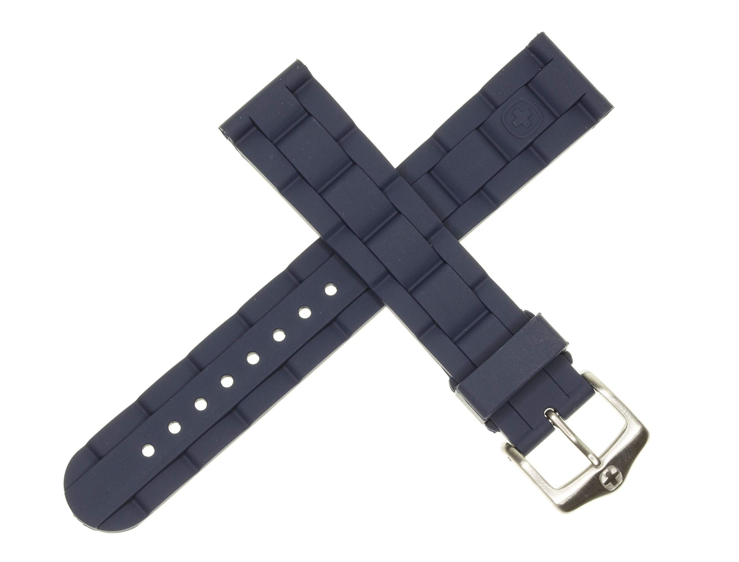 Original Wenger Swiss Army 20mm Genuine Rubber Dive Watch Band - Blue Strap Replacement for 20mm Watches | Perfect for Swimming, Diving & Outdoor Activities
