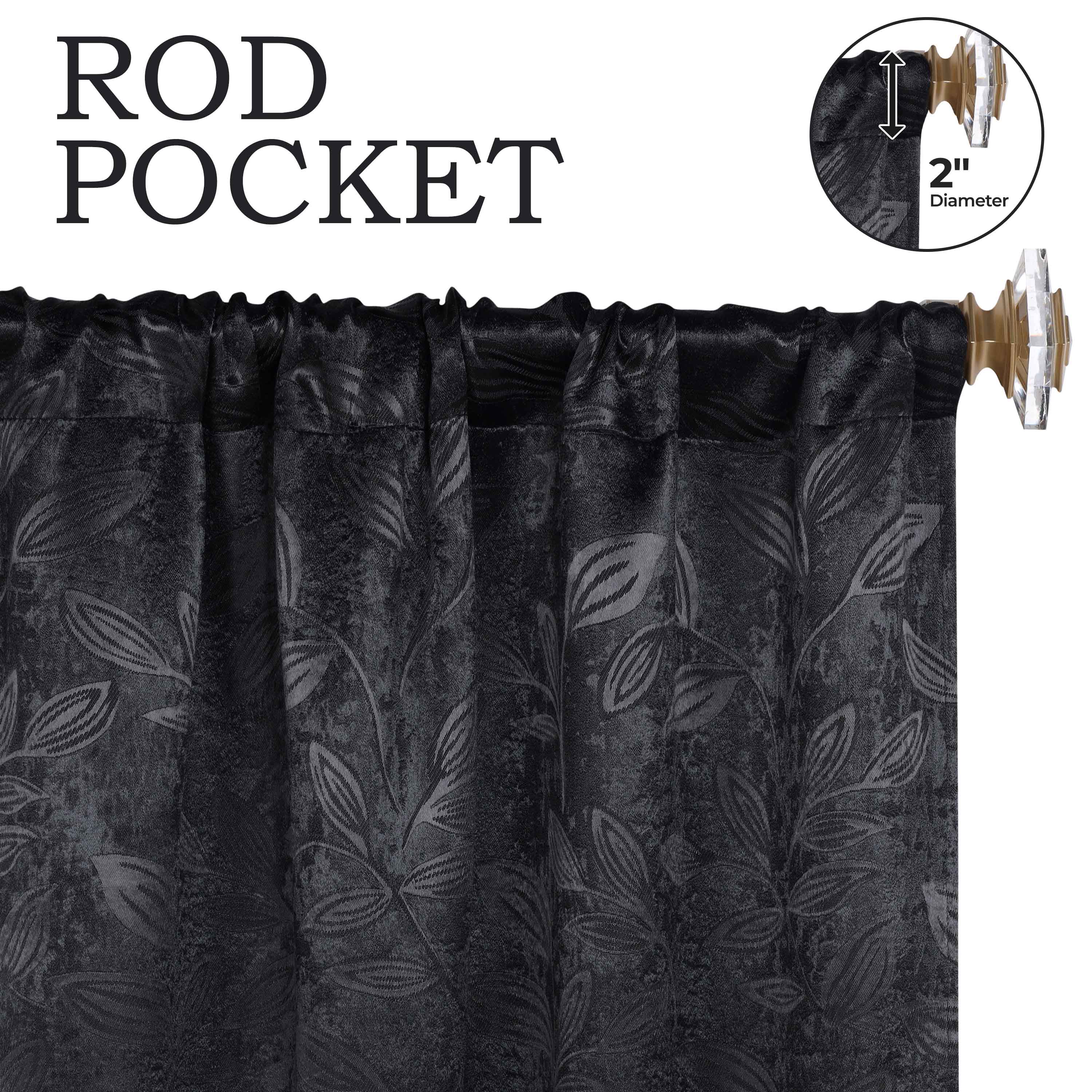 Blackout Curtains with Rod Pocket - Set of 2 Panels for Room Darkening & Privacy - Perfect for Bedrooms, Living Rooms & Home Theater