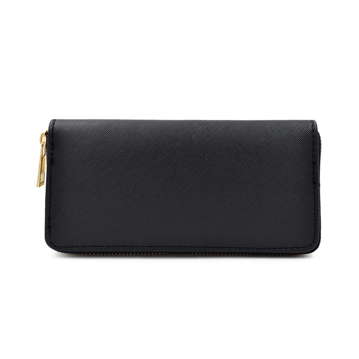 Premium Vegan Saffiano Leather Zip Around Wallet for Women & Men - RFID Blocking Slim Bifold Wallet with Multiple Card Slots - Perfect for Travel, Business & Everyday Use