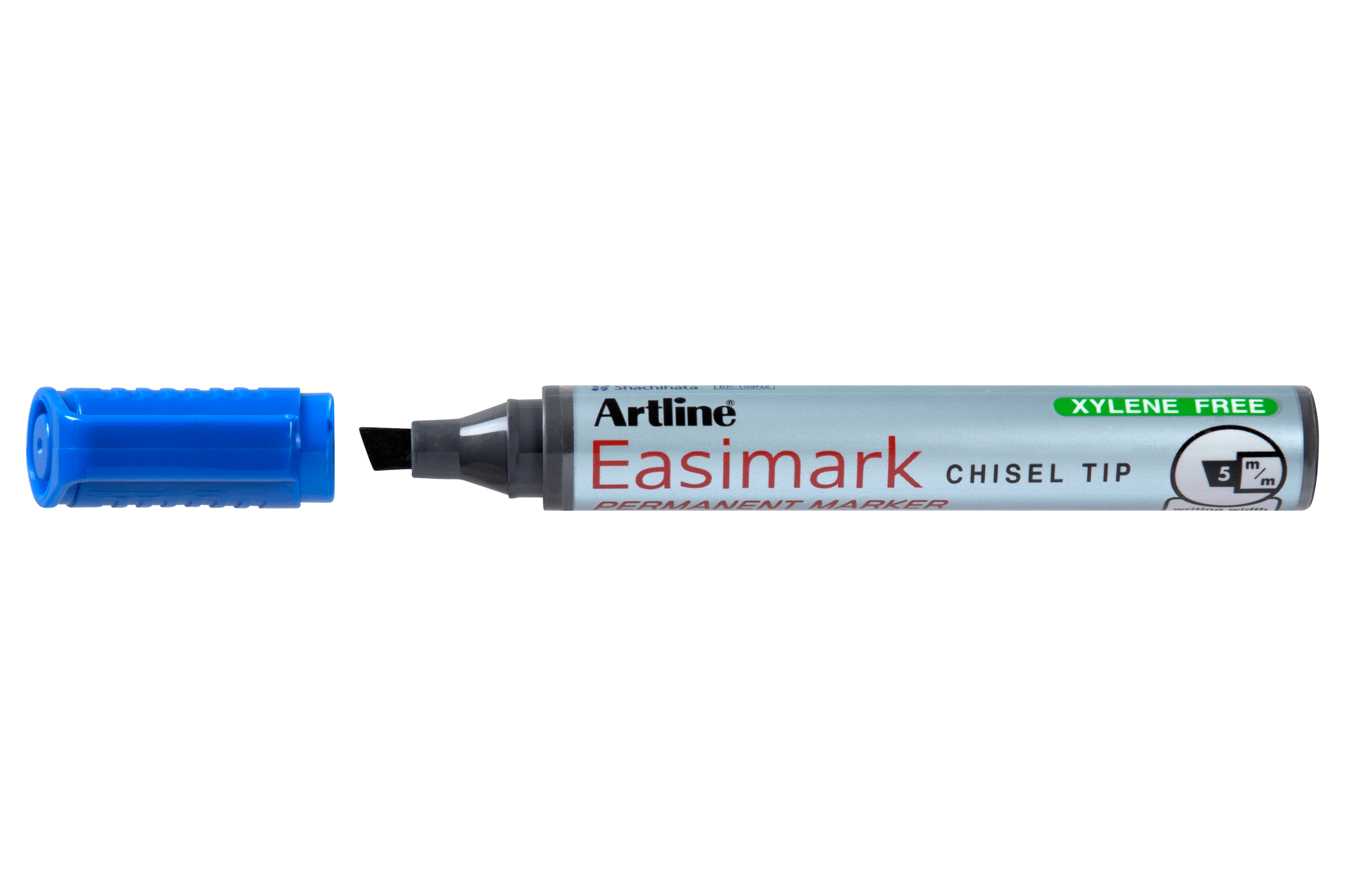 Artline 109 Easimark Permanent Marker - 5mm Chisel Tip, Blue Ink, Pack of 12 - Ideal for Office, School, Labeling & DIY Projects
