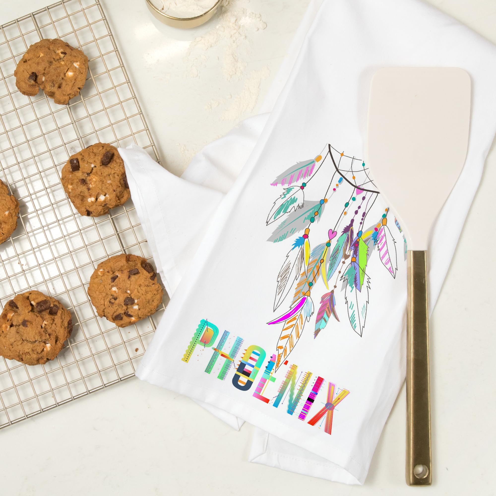 Lantern Press Phoenix Arizona Dreamcatcher Tea Towel - 100% Cotton Decorative Hand Towel for Kitchen & Home Decor | Perfect for Dish Drying, Wall Art, and Gift Giving