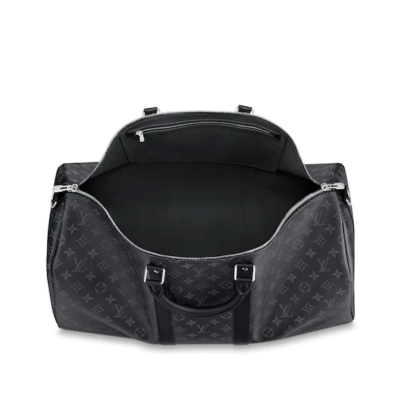 LV Keepall 55 Bandouliere Duffel Bag - Monogram Eclipse Canvas Travel Bag for Men & Women | Perfect for Weekend Getaways & Business Trips