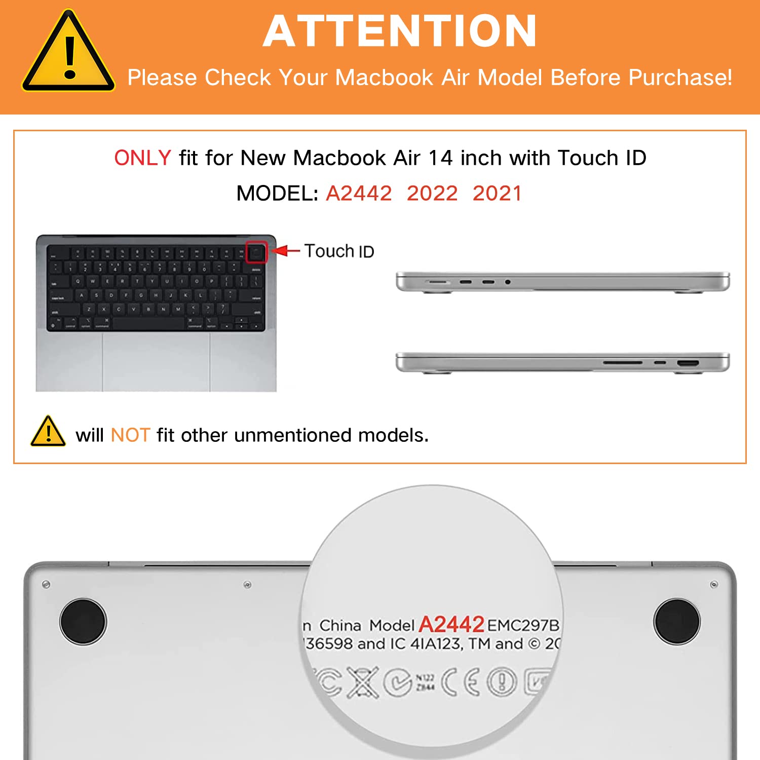 Durable Hard Shell Case for MacBook Pro 14 Inch (2021-2022 Release A2442 M1 Pro/Max) with Touch ID - Protective Keyboard Cover & Stylish Colored Lips Design - Perfect for Work, Travel & School Use