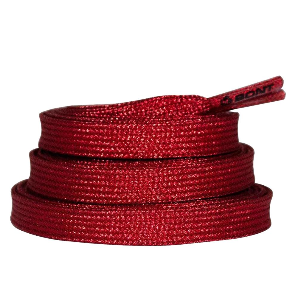 Bont Shimmer Waxed Lace - 8mm Very Cherry Red Shoe Laces for Roller Skates, Ice Skates & Figure Skating - Premium Waxed Laces for Enhanced Performance & Durability