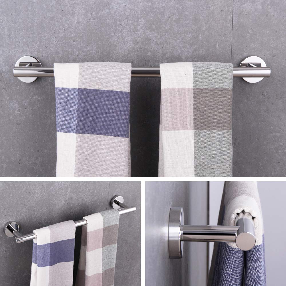 BEIGEEWY 18-Inch Stainless Steel Towel Bar - SUS 304 Wall Mounted Towel Holder for Bathroom - Modern Polished Finish Bath Accessories - Perfect for Showers, Spas & Luxury Home Decor