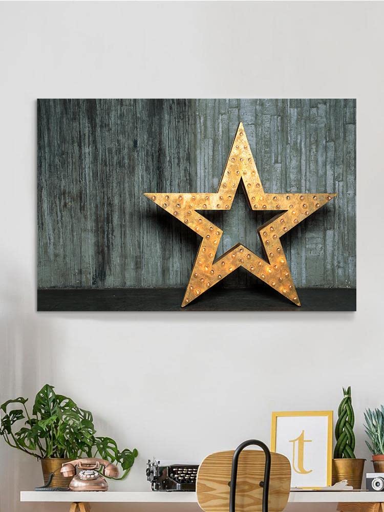 Big Star with Lights Wrapped Canvas Wall Art - Modern LED Light Up Home Decor for Living Room, Bedroom, Nursery | Perfect for Christmas, Parties & Romantic Ambiance