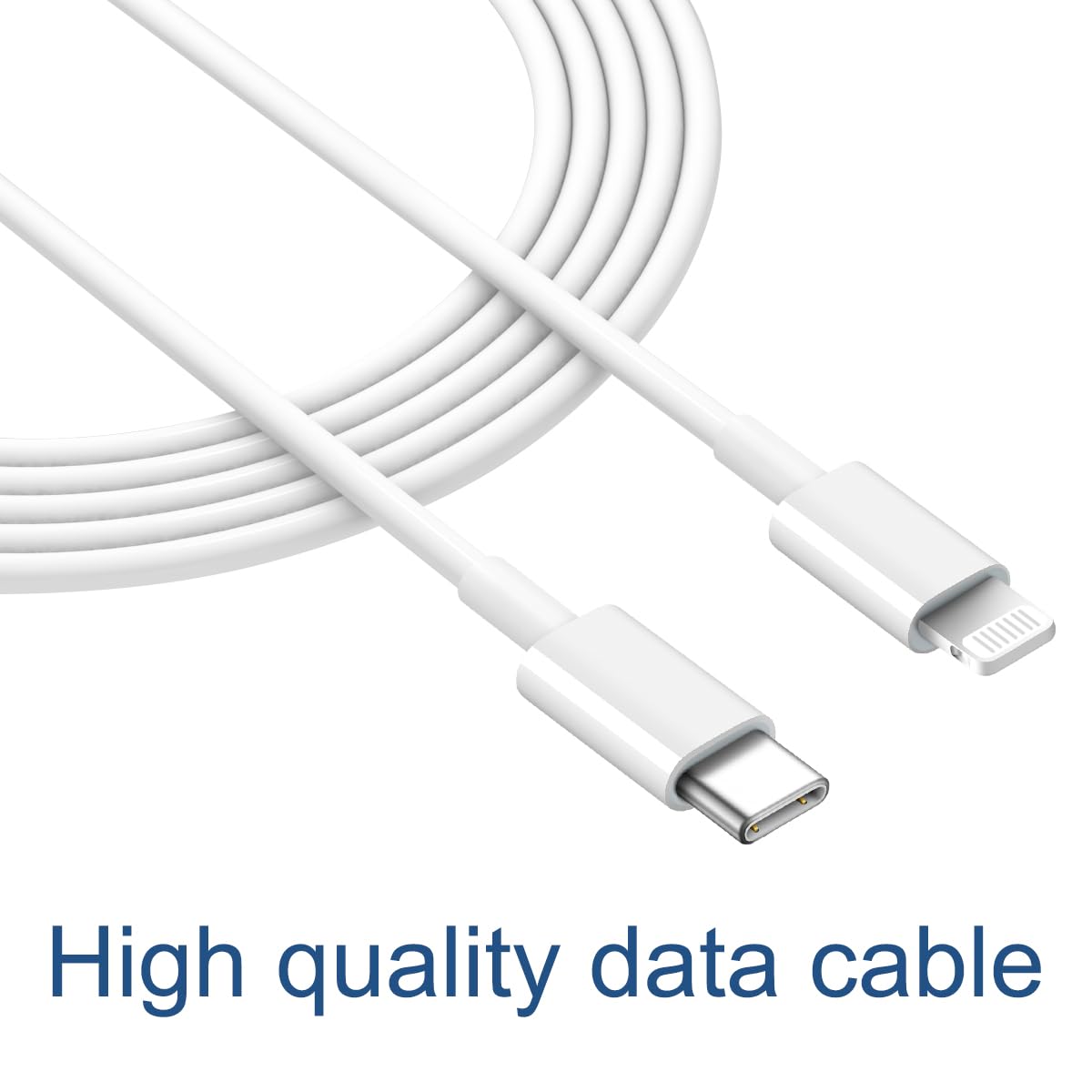 Fast Charging iPhone Lightning Cable 2-Pack - 6.6Ft USB C to Lightning Cable Compatible with iPhone 14/13/12 Series & iPad - Quick Charge for Home, Office & Travel