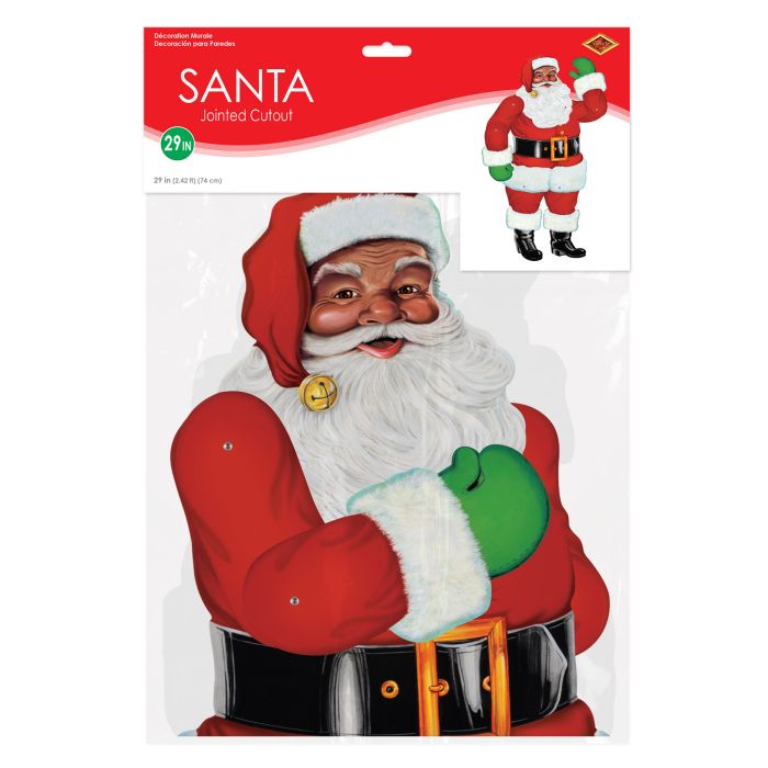 12 Pack Beistle Jointed Santa Wall Decoration - Christmas Holiday Party Decor for Home, Office & Classroom - Festive Santa Claus Cutouts for Seasonal Cheer