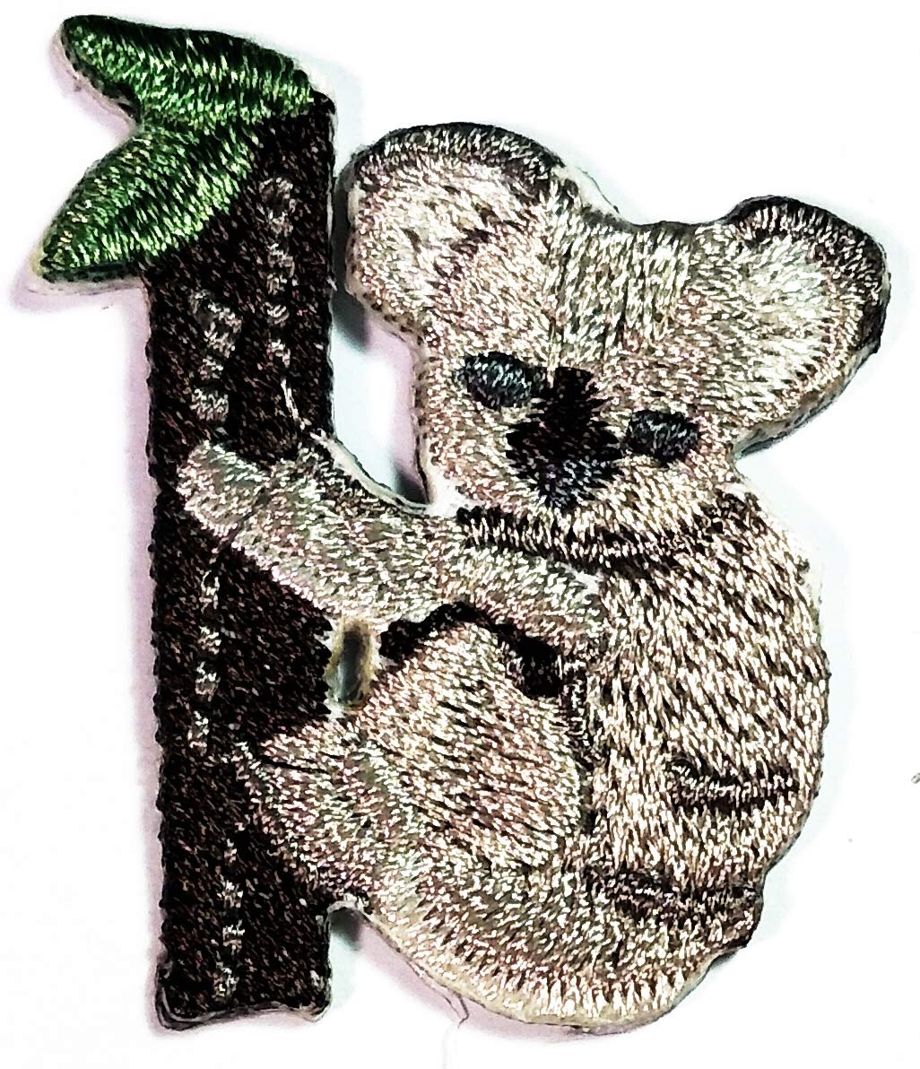 PARITA Small Koala Climbing Tree Iron-On Patches - Cute Embroidered Appliques for Kids Clothes, Jackets, Hats & Backpacks - Perfect for DIY Crafts, School Projects & Fashion Accessories
